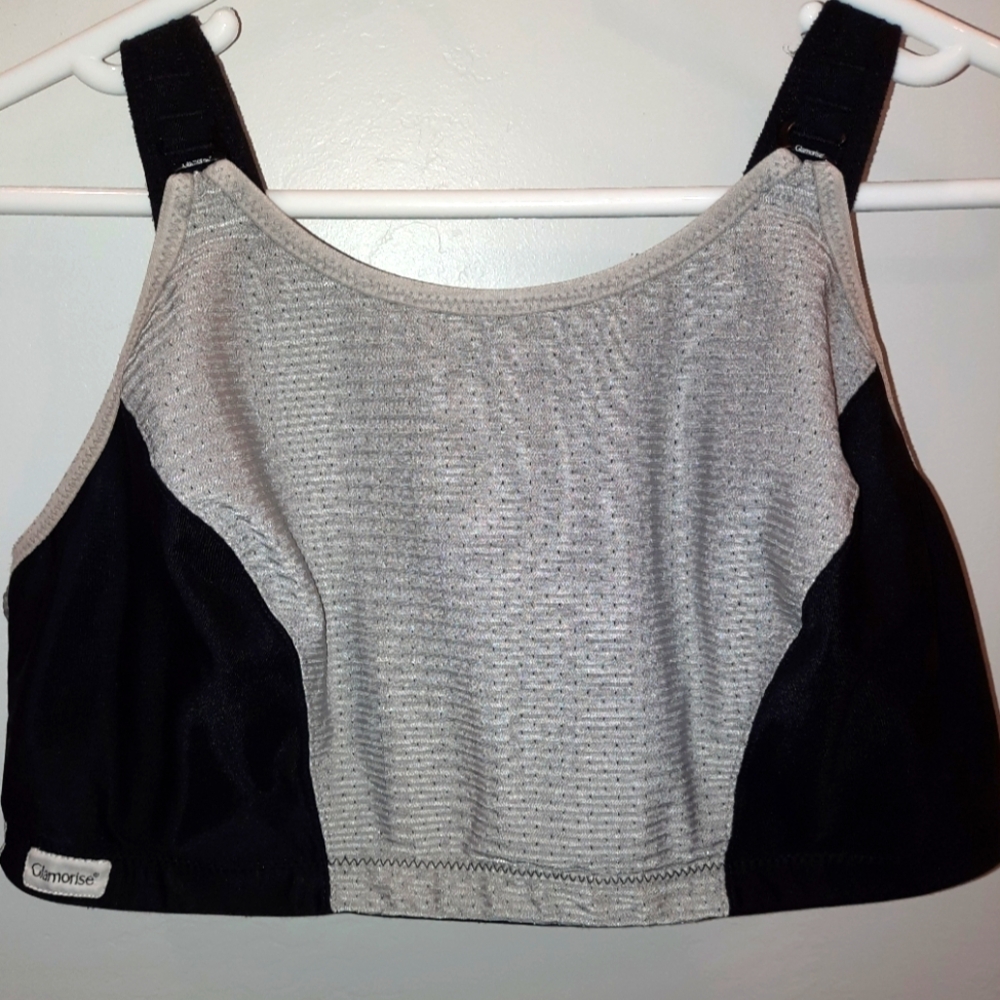 Glamorise S sport bra black size 46DDD,  46F excellent used condition